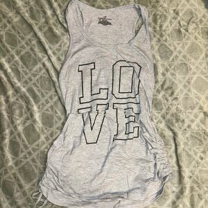 Bobbie Brooks Gray Scoop Neck Ruched Tank Top